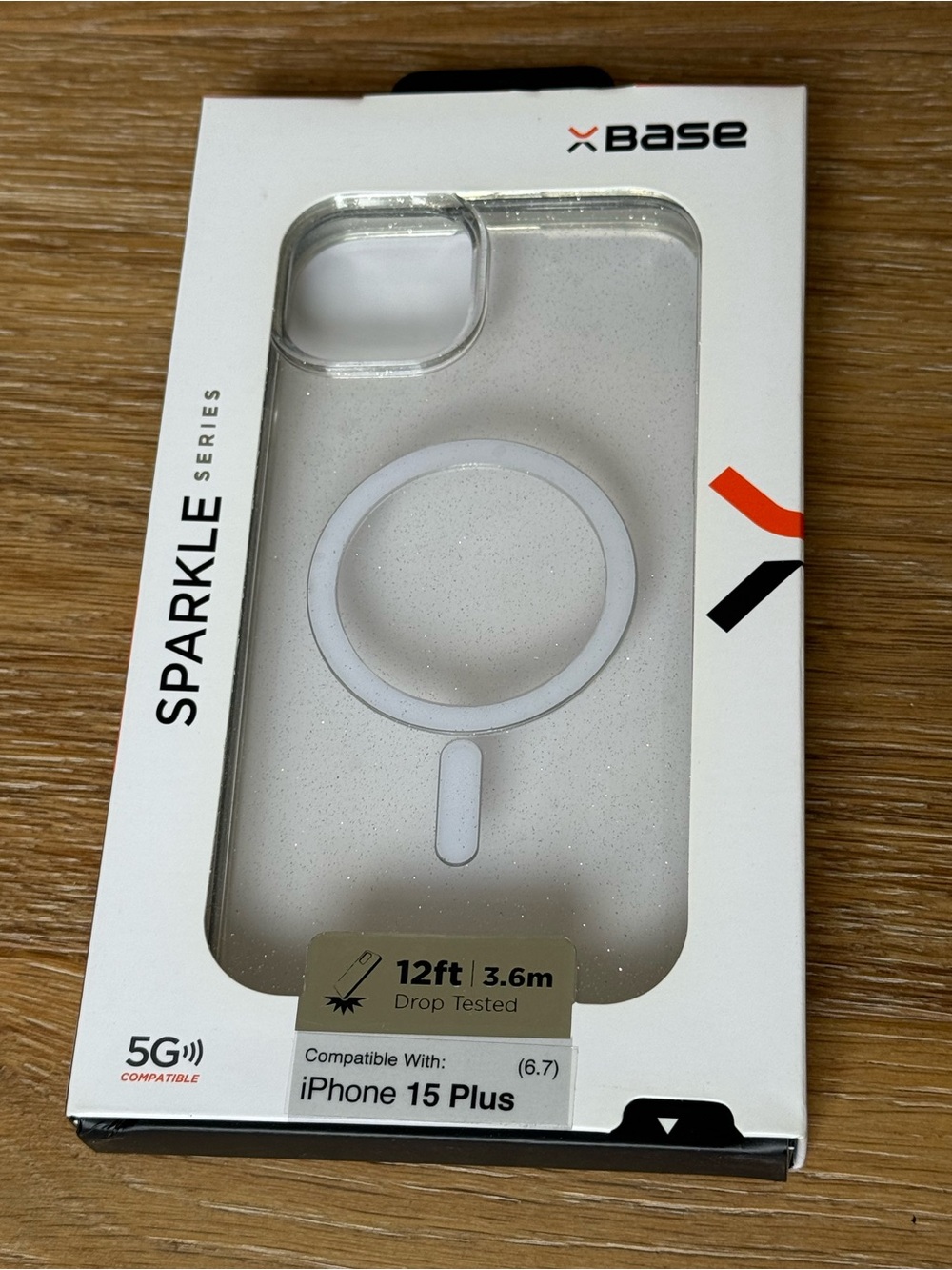 New XBase Sparkle Series Clear iPhone 15 Plus or 6.7โ Case MagSafe